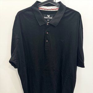 Buttercloth Polo Shirt Men 2XL Black Collared Short Sleeve Button Casual EUC